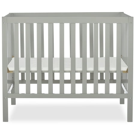 Dream On Me Edgewood 4-in-1 Convertible Mini Crib, Cool Grey