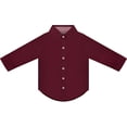 thumbnail image 2 of Creative Knitwear Infant and Toddler Long Sleeve Button Down Dress Shirt- Maroon- Sizes 12M - 4T, 2 of 6