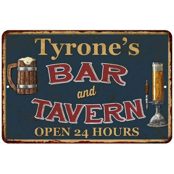 Tyrone's Green Bar & Tavern Gift Rustic Sign 8 x 12 High Gloss Metal 208120047514