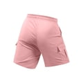 thumbnail image 3 of Nestiefly Mens Cargo Cotton Chino Shorts Elastic Waist Drawstring Casual Work Shorts Summer Lightweight Hiking Outdoor Shorts with Multi Pockets 2026 Pink M, 3 of 4
