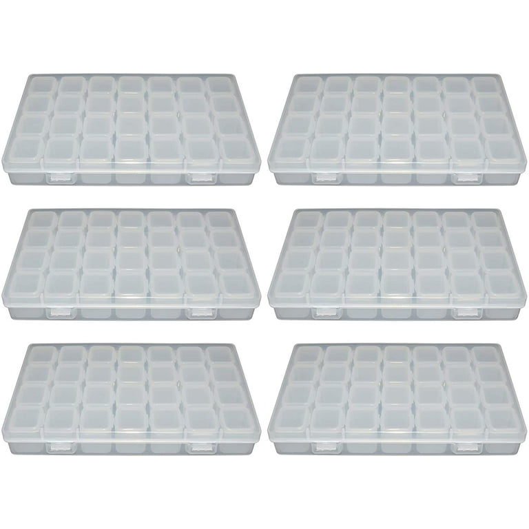 SciencePurchase 6 Pack Diamond Painting Storage Boxes, 28 Grids per Case - Snap to Close Compartments for Resin Diamonds, Beads, Nail Rhinestones, and More