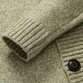 thumbnail image 3 of JUUYY Men's Cardigan Sweater Casual Double Breasted Shawl Collar Striped Cable Knit Jacket Coat Solid Color Outwear Khaki XL, 3 of 8