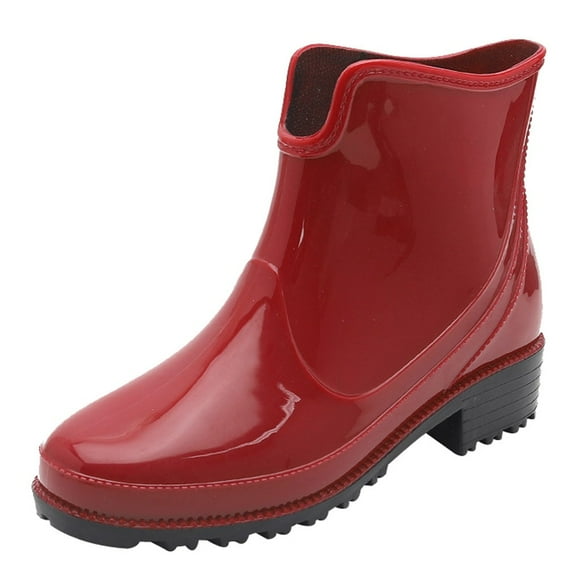 XZNGL Boots for Womens Boots Rain Boots Womens Punk Style Ankle Rain Boots Women Non-Slip Rain Boots Outdoor Rubber Water Shoes
