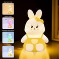 thumbnail image 4 of RXIRUCGD Rabbits Patting Small Night Light Soft Silica Gel Material Bedroom Bedside Lamp Ambient Light Intelligent Timed Colorful Lights Sleep Light, 4 of 6
