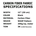 thumbnail image 3 of KARBXON-12 in x 5 ft - BEEHIVE Weave - Advanced Carbon Fiber Fabric - Black - 3K - 240g/meter, 3 of 10