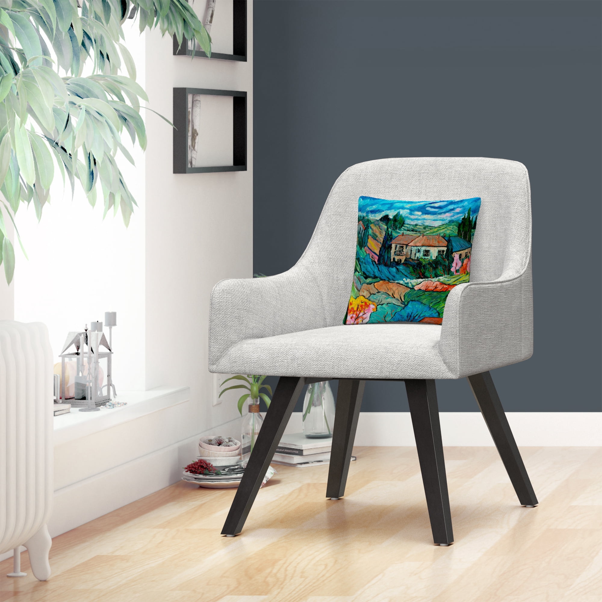 Valley House' Tuscan Bold Abstract By Masters Fine Art 16 X 16 Decorative Throw Pillow