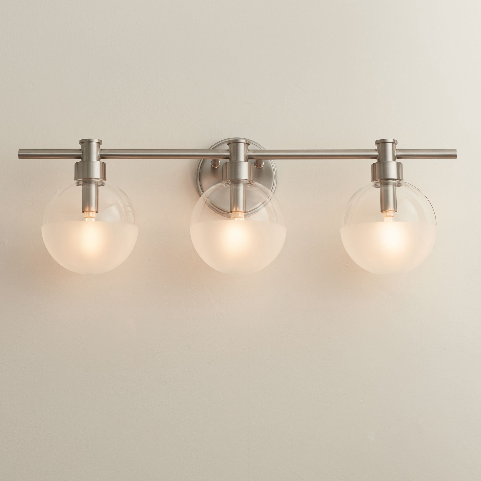 Possini Euro Design Possini Euro Leggio 27 Wide Brushed Nickel 3-Light Bath Light