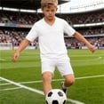 thumbnail image 5 of Ceisia Kids' V-Neck Short Sleeve Soccer Jersey Assorted Colors for Sports and Casual Wear White 5-6Years Gifts for Father, 5 of 8
