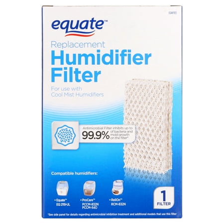 Equate Replacement Humidifier Filter, For Use with Equate Invisible Cool Mist Humidifier, 1 Count