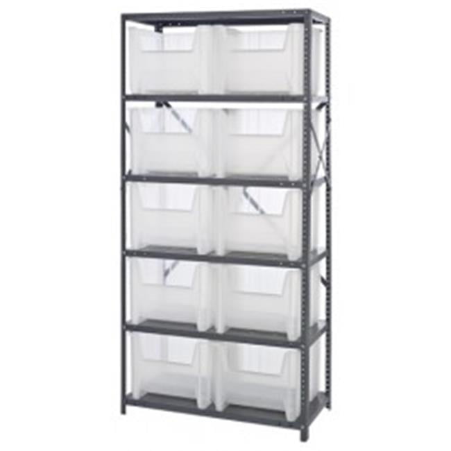 WIRE SHELVING UNIT WITH BINS CLEAR  1 EA 