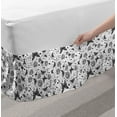 thumbnail image 2 of Black and White Bed Skirt, Monochrome Butterflies and Petals of Spring on Dotted Swirled Background, Elastic Bedskirt Dust Ruffle Wrap Around for Bedding Decor, 4 Sizes, Black White, by Ambesonne, 2 of 2