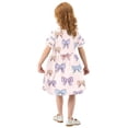 thumbnail image 4 of Girls Short Sleeve A-Line Dress Bows and Spider Webs Play Dress Sizes 4T, 4 of 8