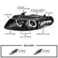 thumbnail image 3 of Spec-D Tuning Halo Projector Headlights Black Compatible with 1997-2000 Dodge Avenger, 1997-2000 Chrysler Sebring 2 Door Coupe, Left + Right Pair Headlamps Assembly, 3 of 5