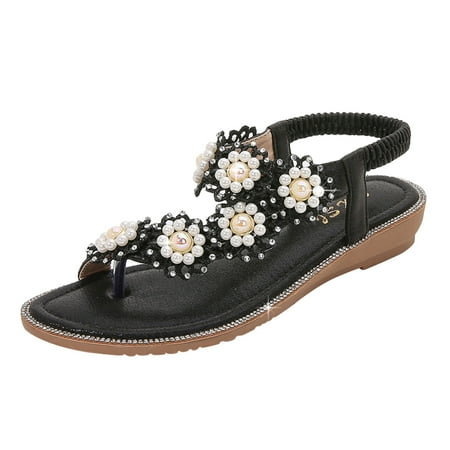 

Fsqjgq Women s Slide Sandals Cork Women Wedges Sandals Strap Shoes Shoes Sandals Flops Buckle for Women Summer Flip Women Fashion Women Sandals Toe Sandals for Women Leather Black 38