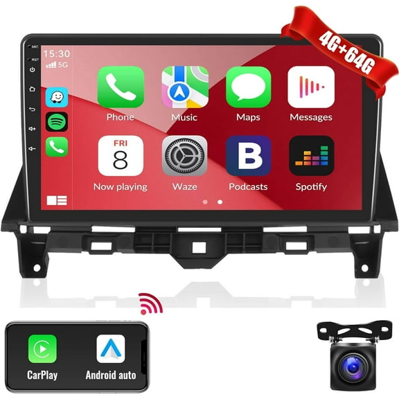 THONZER  Car Stereo Radio for Honda Accord 8th 2008-2013 Android 8 Core Car Stereo 10.1 Inch Touch Screen with CarPlay Android Auto Bluetooth 5.0 GPS Navigation 4G WiFi  Backup Camera（4G 64G）