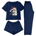 thumbnail image 2 of Fznquz Winter Loungewear Sets Woman Christmas Lounge 3 Piece Casual Tops and Shorts Pants Short Sleeve Soft Lounge Sets Women, 2 of 8