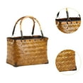 thumbnail image 6 of fenteer Bamboo Woven Tote Bag Casual Pouch Handwoven Handbag for E, 6 of 8