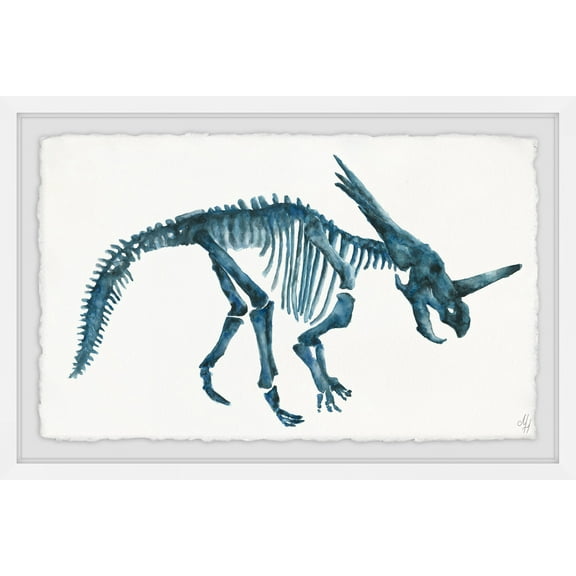Marmont Hill Blue Dino Skeleton Framed Wall Art