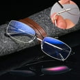 thumbnail image 6 of Office Simple Vintage Classic Eye Protection Memory Titanium Glasses Business Reading Glasses Anti-Blue Light GOLD STRENGTH 200, 6 of 8