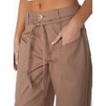 thumbnail image 5 of Celebrity Pink Women's and Women's Plus Tie Front Cargo Wide Leg Pants, Sizes XS-4X, 5 of 12