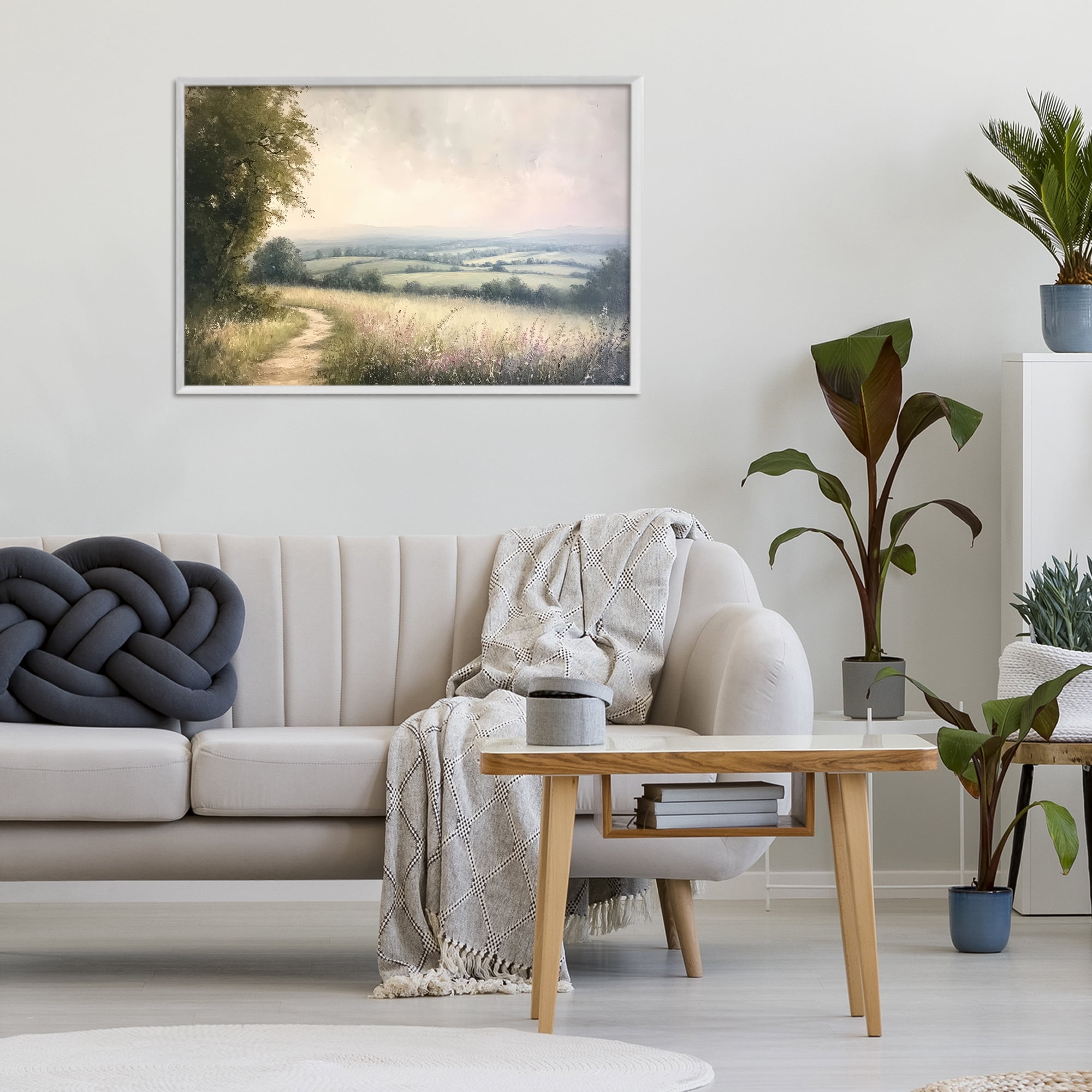 Stupell Industries Rolling Farmlands in Distance White Framed Giclee Art, design by Petal Prints Design