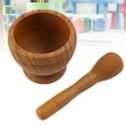 thumbnail image 4 of PP Plastic Kitchen Household Garlic Pugging Pot Pedestal Bowl Mortar and Pestle Set(Wood Line, Packaged with Box), 4 of 8