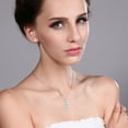 thumbnail image 4 of Gem Stone King 925 Sterling Silver Sky Blue Aquamarine and White Diamond Pendant and Earrings Jewelry Set for Women (2.04 Cttw, Gemstone March Birthstone, with 18 inch Chain), 4 of 4