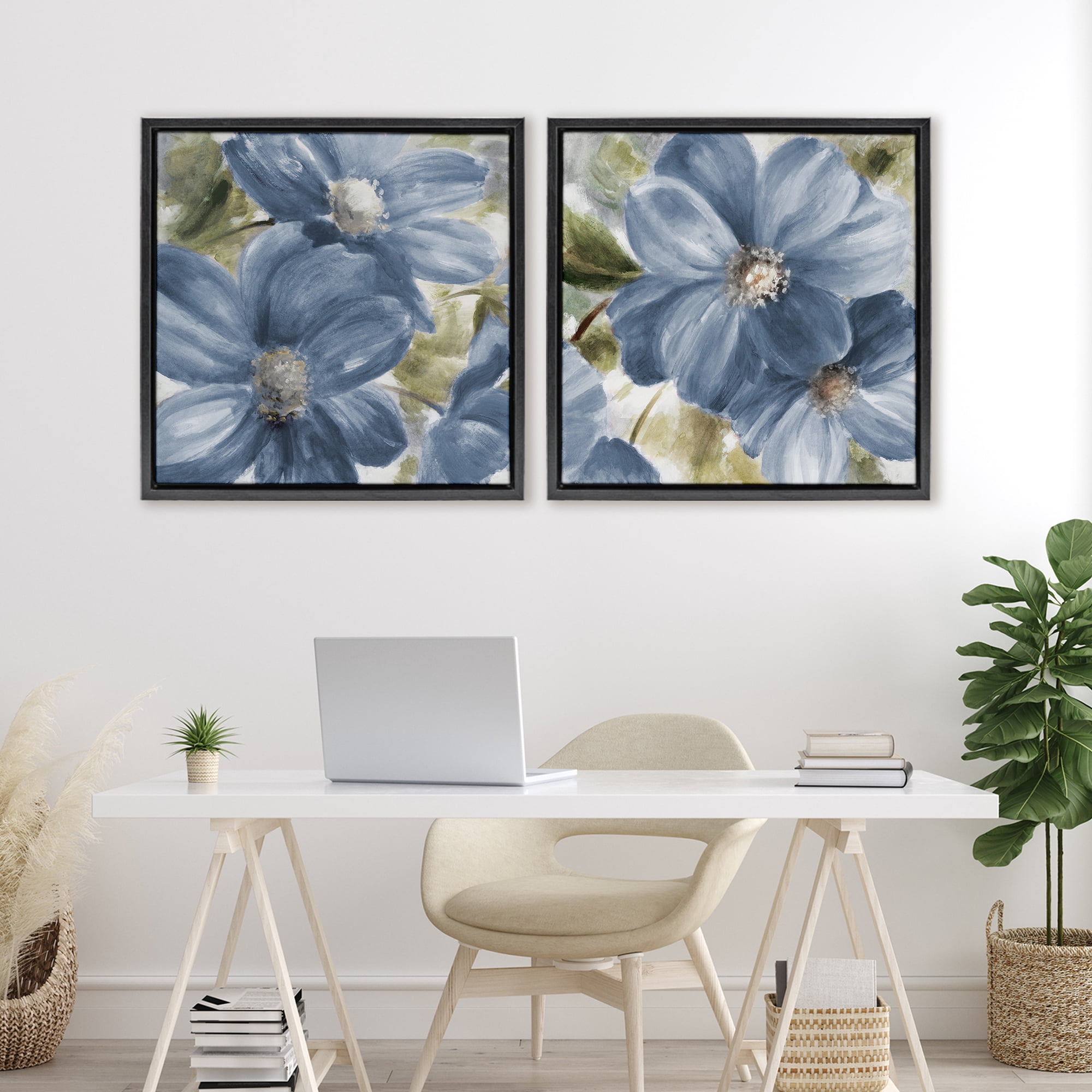 Stupell Industries Floral Walk in Beauty 2 Piece Black Framed Floater Canvas Set, design by Lanie Loreth