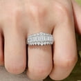 thumbnail image 4 of Wuziwen Emerald Cut Wedding Bands for Women Engagement Rings for Her 925 Sterling Silver Eternity Rings Size 5, 4 of 8
