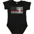 thumbnail image 3 of Inktastic Firefighter Red Line Flag Fireman Boys or Girls Baby Bodysuit, 3 of 5