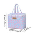 thumbnail image 3 of Dusknt Printed Outdoor Picnic Bag, Cooler Bag, Takeaway Insulation Bag, Korean Style Small Fresh Portable Lunch Bag, Lunch Box Bag,, 3 of 5