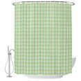 thumbnail image 2 of Shower Curtains for Bathroom, Sage Green Waterproof Fabric Shower Curtain, Grid Checkered Plaid Gingham Lattice Trellis Decorative Bathroom Curtain for Bathtub, 36"x72", No Hooks Included, 2 of 9
