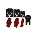 thumbnail image 1 of Tenues Parent-Enfant de Noël, Haut Noir à Manches Longues Imprimé Bois de Cerf + Pantalon Long à Carreaux Rouges, Hommes/ Femmes/ Enfants/ Bébés, 1 of 1