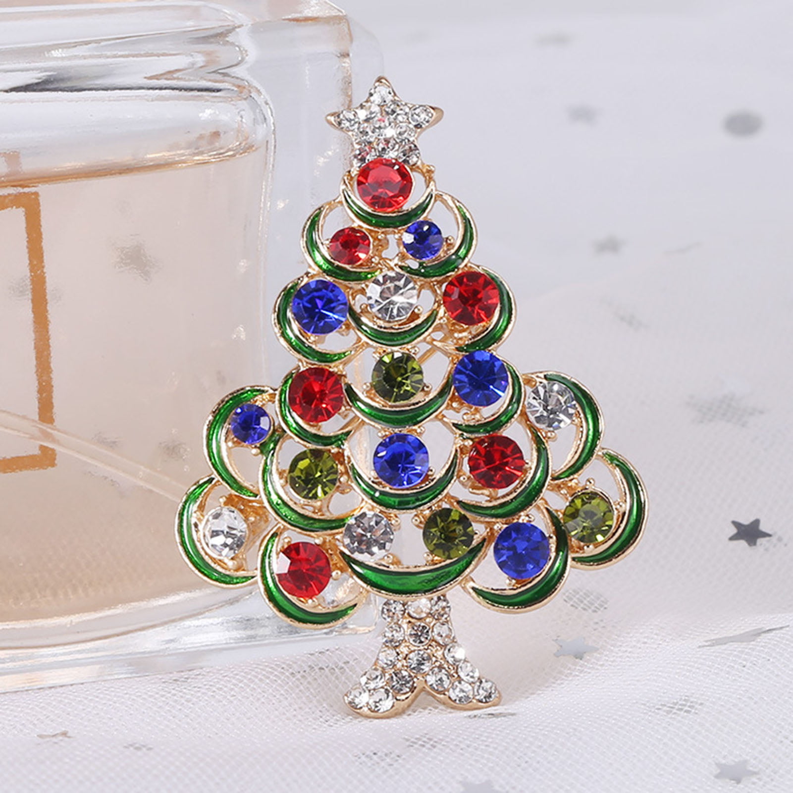 5 pcs Colorful Christmas Tree Shaped Charm Pendant Enamel Plated Alloy Crafts 