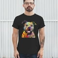 thumbnail image 3 of Tee Hunt Beware of Pit Bull T-Shirt Dean Russo Art Colorful Cute Dog Men's Tee, 3 of 5