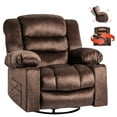 thumbnail image 6 of Aukfa Oversized Rocker Massage Chair,Swivel Manual Recliner Chair for Living Room, Heating,Velvet,Brown, 6 of 7
