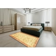 thumbnail image 5 of Ahgly Company Machine Washable Indoor Square Abstract Mustard Yellow Area Rugs, 6' Square, 5 of 7