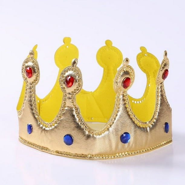 Corona de rey real para cosplay, accesorio de corona para fiesta navideña, corona de cumpleaños, disfraz para fiesta de graduación, tiara de príncipe heredero real ajustable