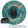 thumbnail image 4 of Disketp Around The Planet Small Mouse Pad 7.9x7.9 Inches,Washable Round Mousepad For Office Laptop Computer,Non-Slip Rubber Base Mouse Pads For Wireless Mouse, 4 of 8