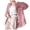 Pink, variant on VNKIDY Womens Solid Color Sheer Long Sleeve Button Down Shirt With Turn Down Collar Loose Fit For Summer Beach Cover Up Casual Daily Wear Purple One Size
