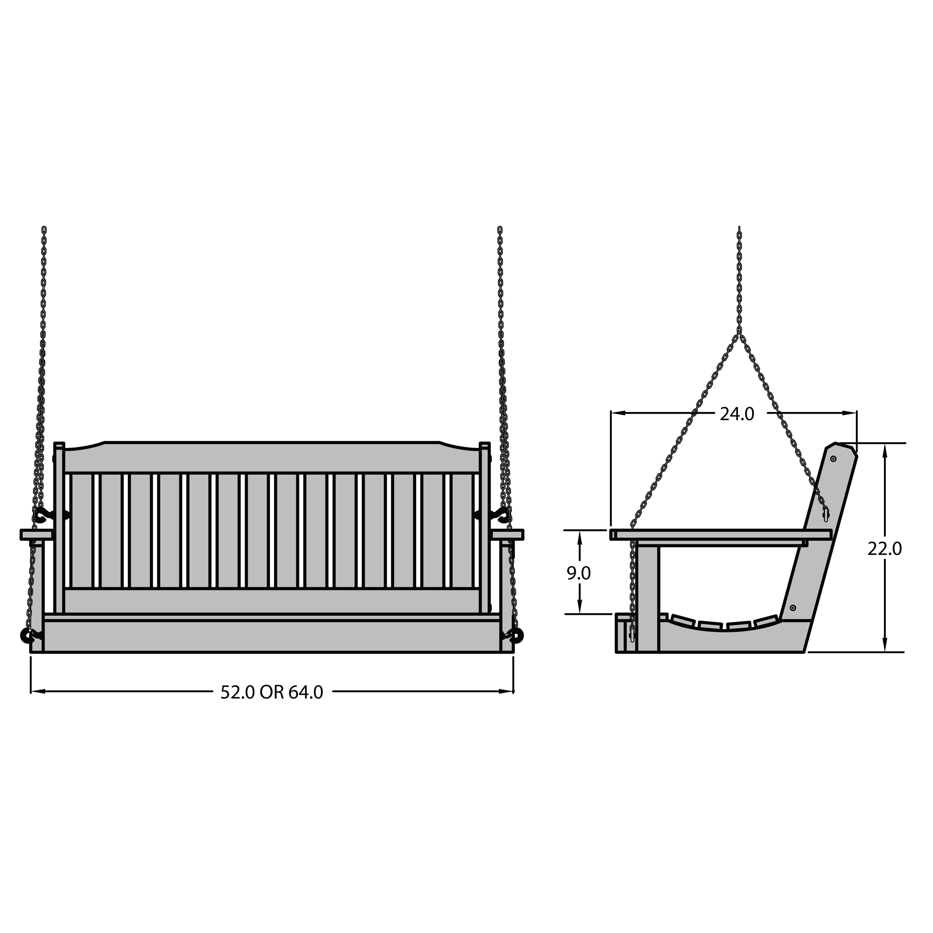 highwoodÂ® Eco-Friendly Recycled Plastic Lehigh Porch Swing, 4'