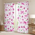 thumbnail image 2 of Homewish Girls Ribbon Bow Blackout Curtains Set of 2 (52x84 Each),Cartoon Cherry Flower Window Curtains,Pink White Curtains and Drapes For Princess,Microfiber Bedroom Decor, 2 of 6