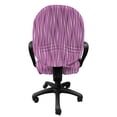 thumbnail image 3 of Geometric Office Chair Slipcover, Modern Illustration of Abstract Wave Lines in Spring Tones, Protective Stretch Decorative Fabric Cover, Standard Size, Pale Purple and Dark Fuchsia, by Ambesonne, 3 of 5