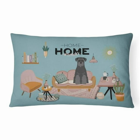Caroline's Treasures CK7877PW1216 Black Standard Schnauzer Sweet Home Canvas Fabric Decorative Pillow, 12H x16W,