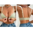 thumbnail image 6 of Women's Minimizer Bra Front Closure Full Coverage Lace Bras Comfortable Wide Strap, Plus Size Bras Green 70B, 6 of 9