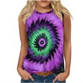 thumbnail image 4 of JTZGDY Women Beach Cami Tank Tops Hawaiian Sleeveless Tie Dye Bleached Heart Print Tanks Summer Vacation Tees Vintage Graphic Girls Trip Tanks Vest Multicolor#15 XL, 4 of 5