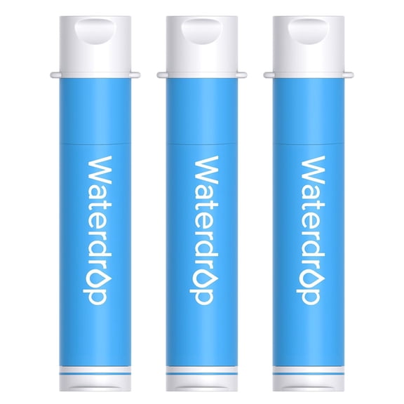 Waterdrop Water Filter Straw, Portable Camping Filtration System, Drinking Water Purifier for Emergency Hiking Travel Backpacking, pack of 3