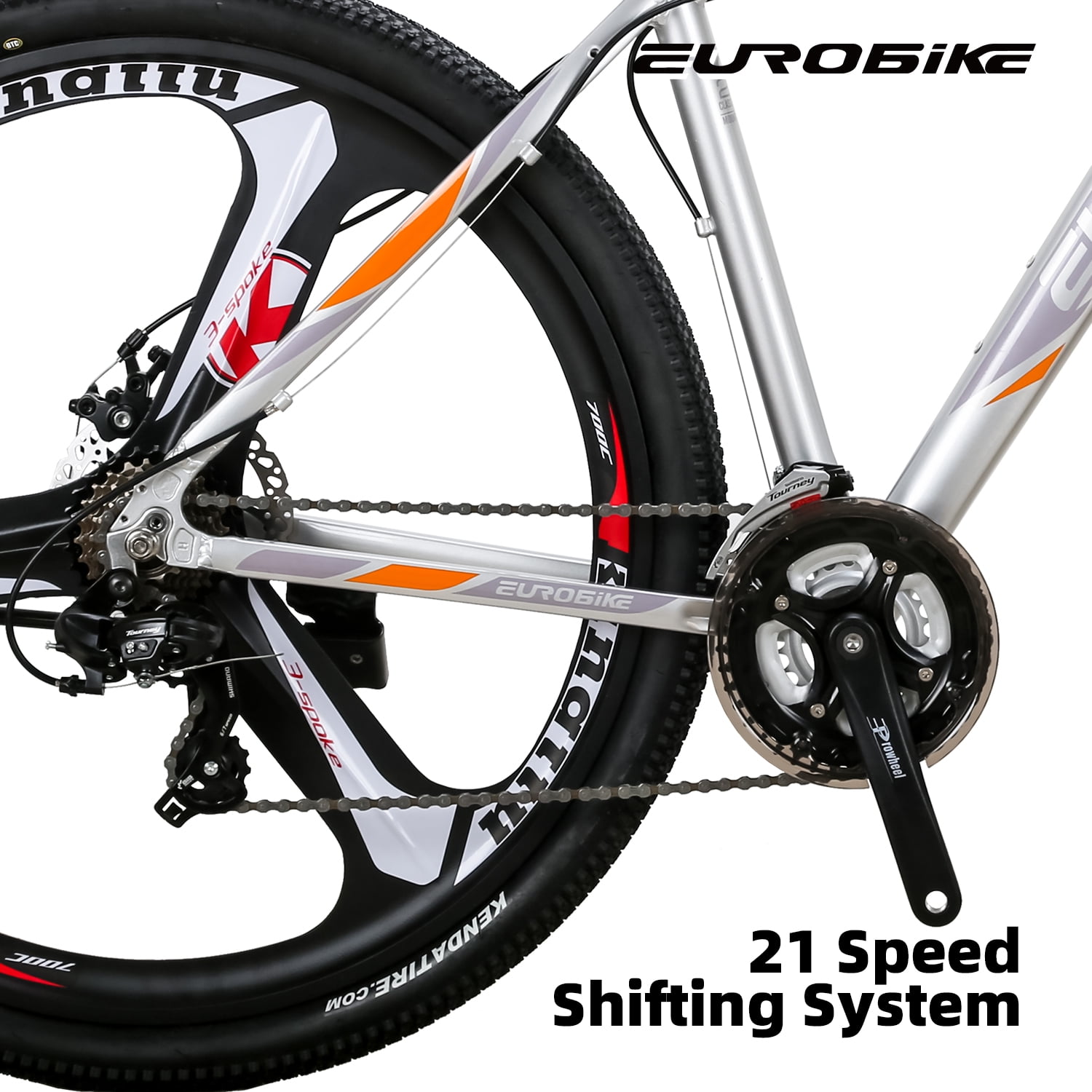  EUROBIKE Bicicleta de montaña de 29 pulgadas, marco de  aluminio, bicicleta de montaña para hombre de 21 velocidades, suspensión  delantera y frenos de disco duales para bicicleta MTB de hombre (verde) 