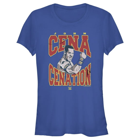 Junior's WWE John Cena Cenation Animated Graphic Tee Royal Blue Small