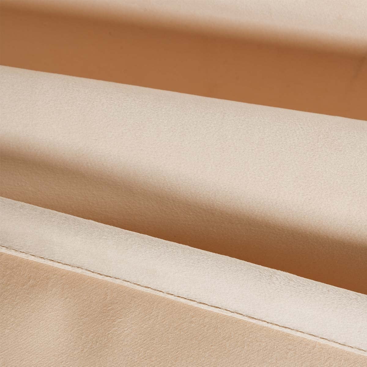 Sheetsnthings Velvet Heavyweight Grommet Top Window Curtains, Set of 2 (52"Wx96"L) Solid Panels, Beige